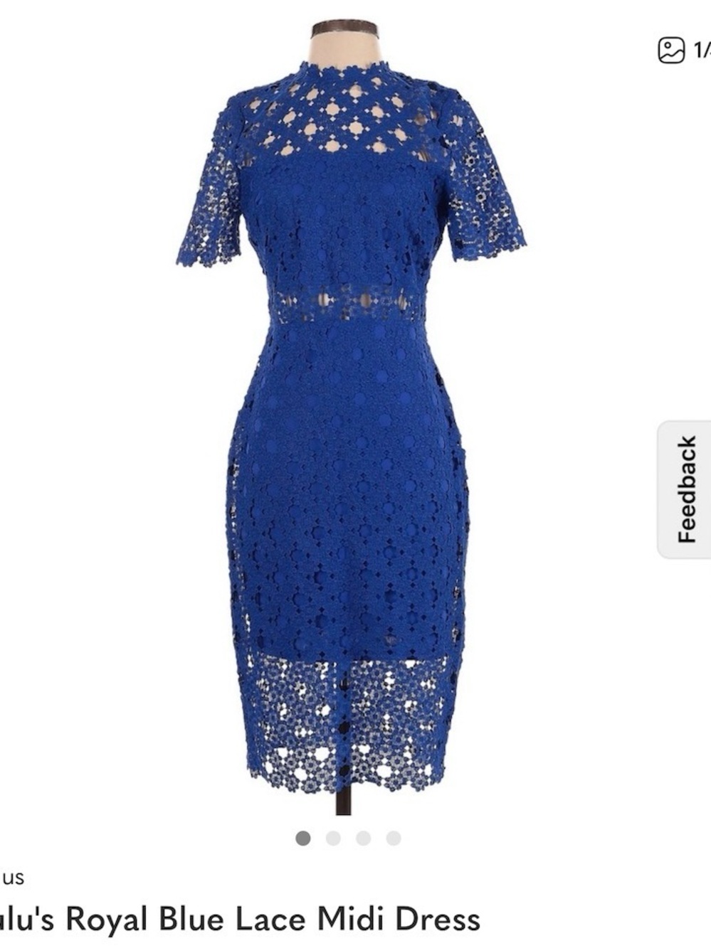 Lulu’s Royal Blue Lace Midi Dress - Elegant Women's Dress